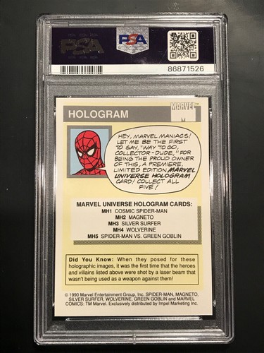 1990 Marvel Universe PSA Graded Hologram Cards Impel - Pick - Picture 5 of 11