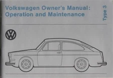 1973 VW Type 3 Owners Manual Volkswagen Fastback Squareback NOS blank owner info
