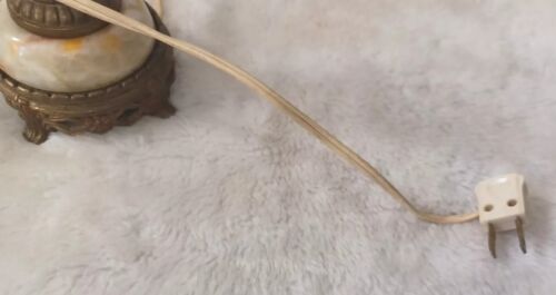 Vintage Alabaster Stone & Brass metal Urn table lamp  MCM BOHO 18"working  - Picture 12 of 12
