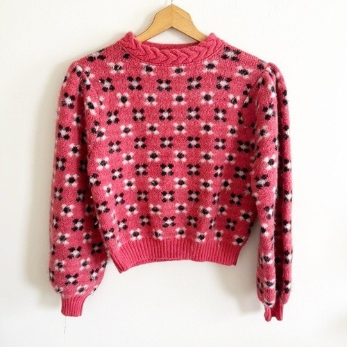 Shrimps Hannie floral geometric knit balloon sleeve jumper sweater size XS - Picture 3 of 8