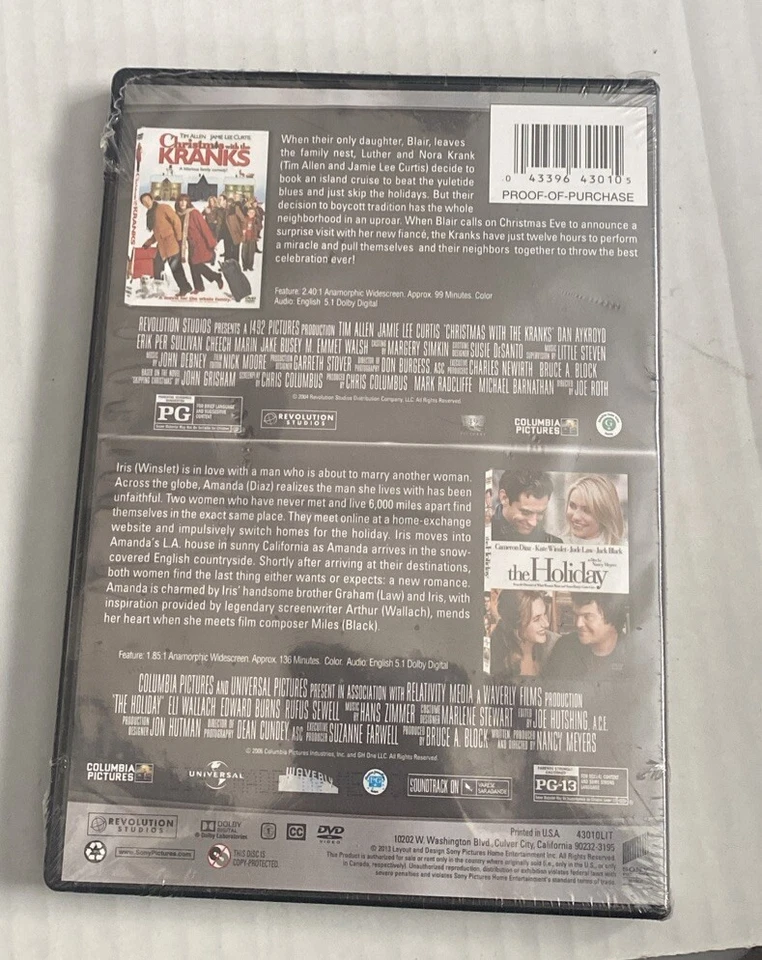 Christmas With The Kranks/ The Holiday DVD Brand New FAMILY FUN - Image 2 of 2