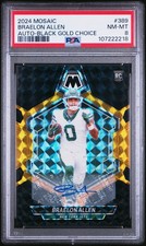 2024 Panini Mosaic Auto /8 Braelon Allen Rookie Black Gold Choice - PSA 8