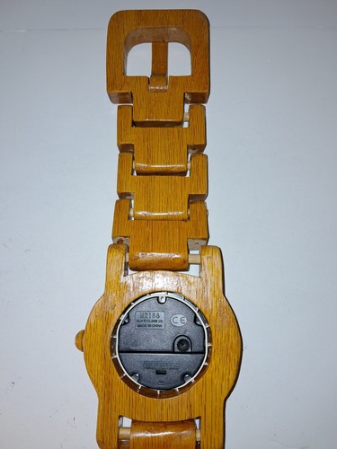 Vtg Folding Wooden Wrist Watch Wall Desk Clock Collectible 19" Tall - Picture 7 of 8