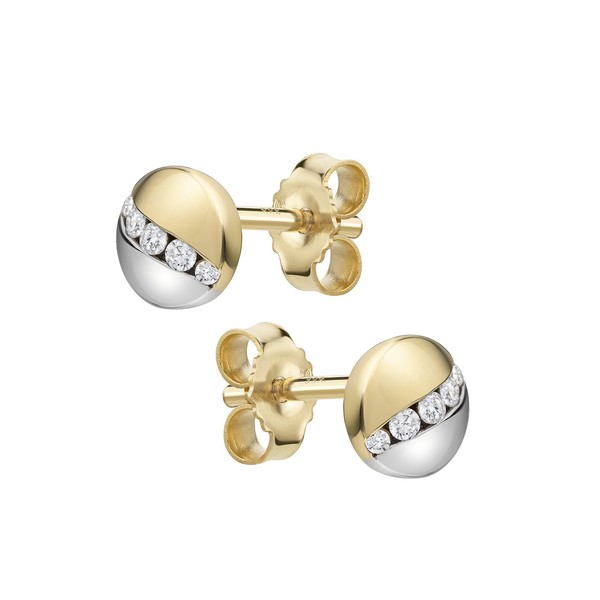 Celesta Ohrschmuck Ohrstecker 375/- Gelbgold Rhodiniert Zirkonia Poliert Damen-image