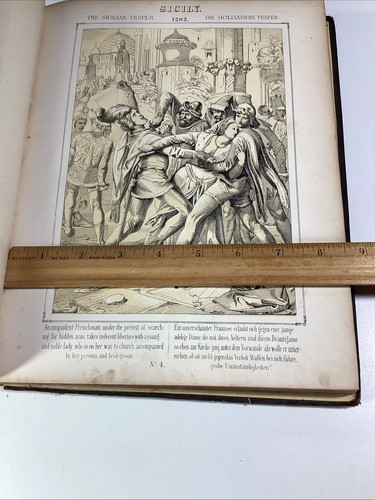 Sicily Vesper Knife Attack Art Print 1860 Antique Pen Ink Fine Art Geiger - Picture 3 of 10
