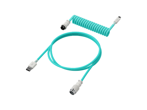 HyperX USB-C Coiled Cable Light Green-White - Picture 3 of 8