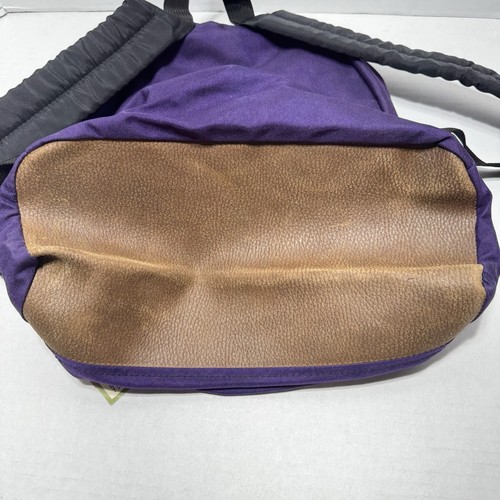 NWT Vintage 90’s Jansport Purple Leather Bottom Backpack Made in USA NOS - Picture 9 of 19