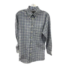 Kinloch Anderson Scotland Men’s Medium Long Sleeve Blue Gray Tartan Plaid
