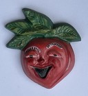 Vintage Chalkware Tomato Wall Plaque Antropomorphic