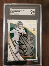 2021 Panini Immaculate Zach Wilson RC Nike Logo Glove 3/15 SGC 9