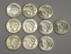 (10) 1923 US Peace Silver Dollar $1 Unc 1/2 Original Roll
