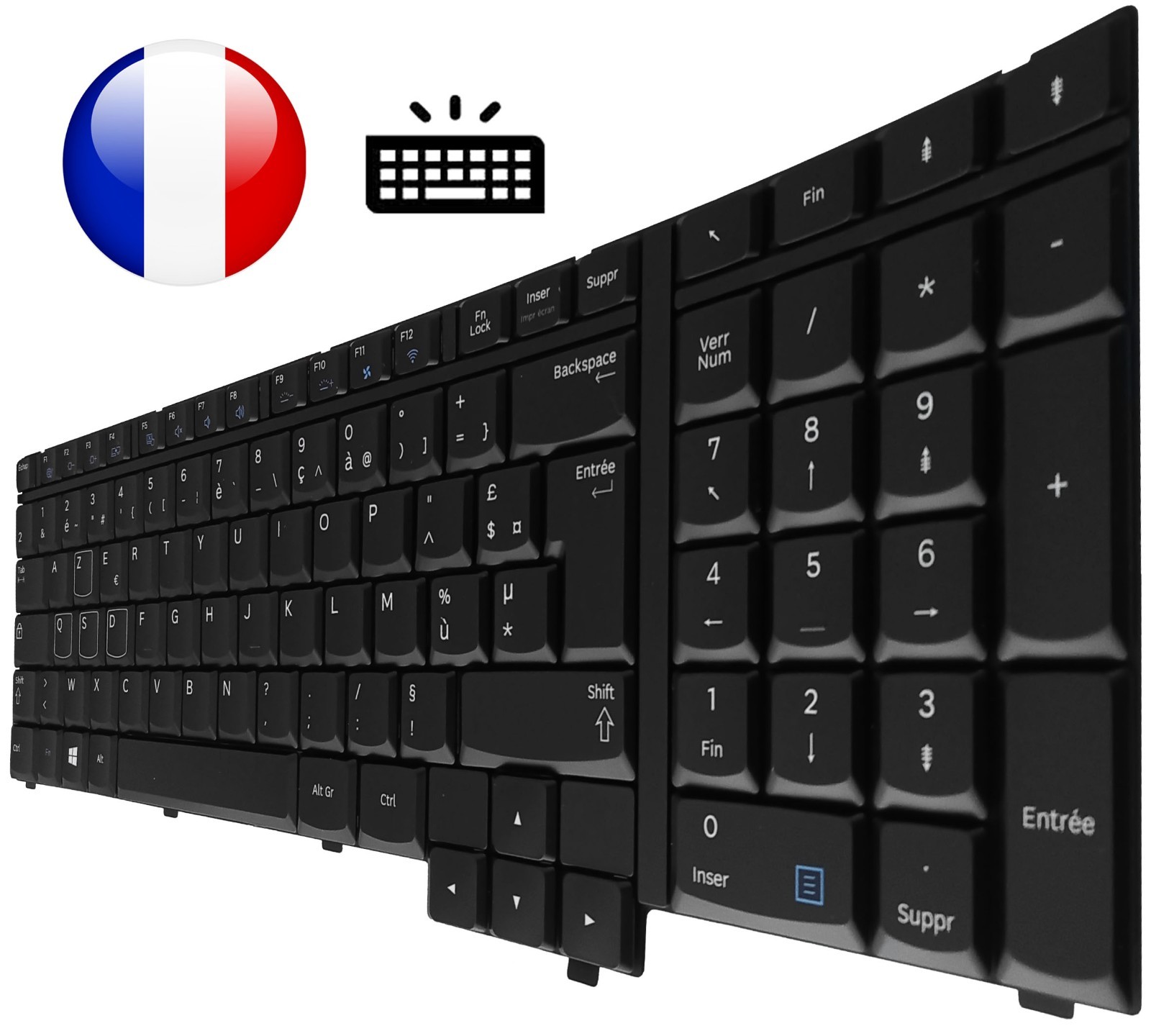 Clavier AZERTY Français de Rechange PC Portable Samsung NP700G7A et G7C