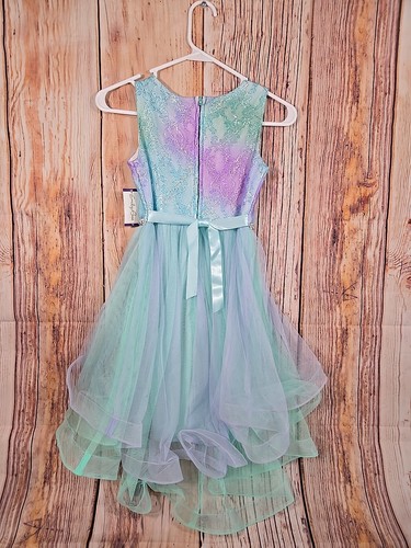 Emily Rose Mint Special Occasion Dress, Green, Purple, Size 10, Party - Picture 4 of 8