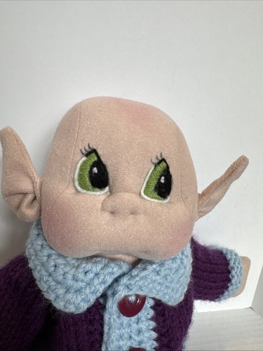 Karen Lee Kids Soft Sculpture 15” Bald Crochet Outfit Green Eyes Alopecia USA - Picture 2 of 6