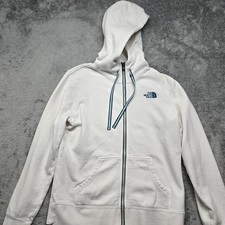 The North Face Full Zip Hoodie Womens M White Logo Long Sleeve Pockets Outdoor