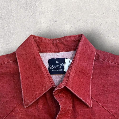 Vintage Wrangler Wild Horse Cowboy Western Shirt Red Pearl Snap Size XL  - Picture 4 of 9