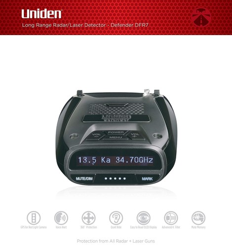 Uniden DFR7 Super Long Range Wide Band Laser/Radar Detector, Built-in GPS w/M... - Picture 2 of 5