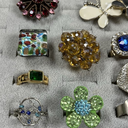 Anello Costume Moda Gioielli Lotto 20 Pezzi Mix Materiale Anelli Regolabili 12F - Foto 10 di 20