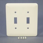 Mulberry Princess White 2-Gang Metal Toggle Switch Cover Wallplate Switchplate