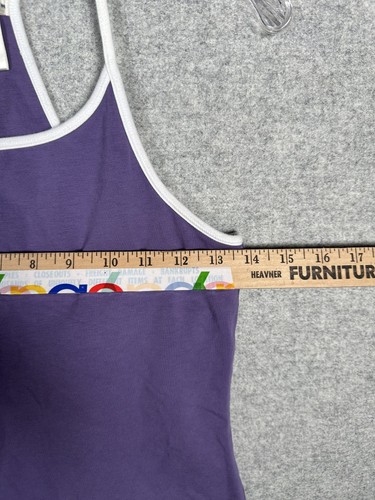 Vintage Y2K Old Navy Medium Tank Top lila weiß ärmellos BH-Einsatz Cami - Bild 6 von 10