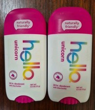 2 Pack Hello 24Hr Deodorant Shea Butter Unicorn Watermelon Scent Aluminum Free