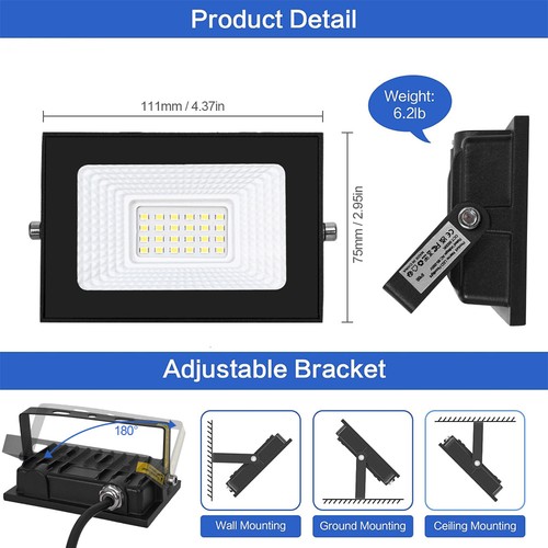 LED Strahler Außen Scheinwerfer Fluter mit Bewegungsmelder 20W 30W 50W 100W - Bild 23 von 23