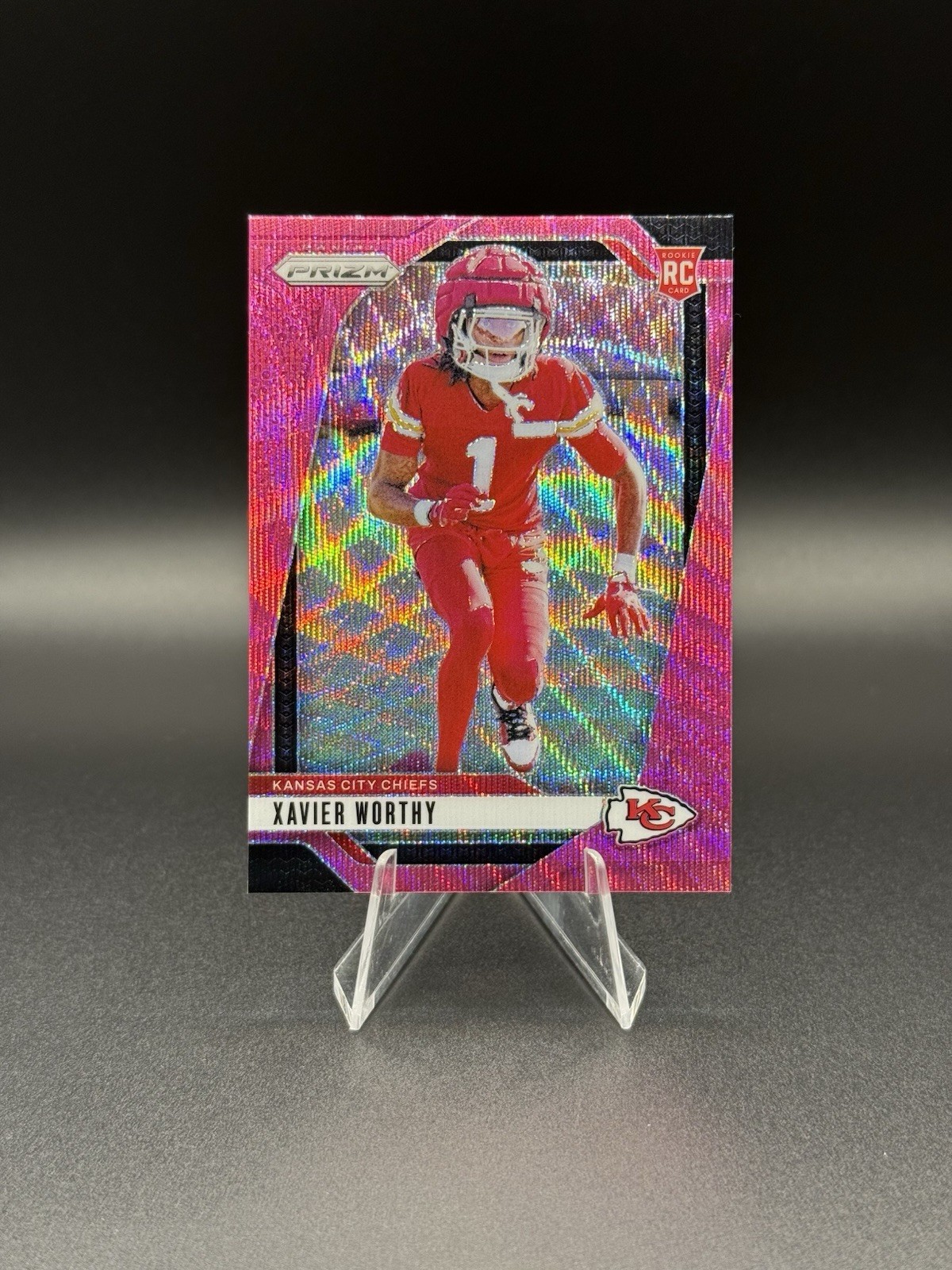 2024 Panini Prizm - Rookies Xavier Worthy #399 Pink Wave Prizm (RC)