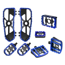 1Black Blue Floorboards Foot Brake Pedal Peg Kits For Harley Road Glide ST Model