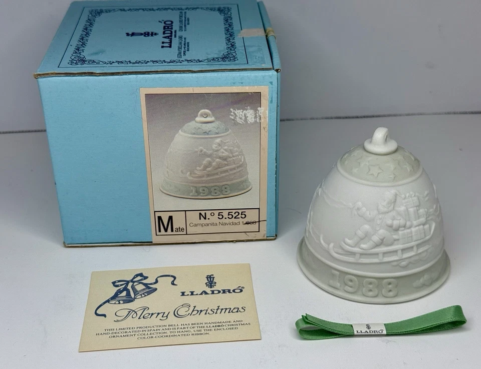 Juego De 6 Adornos Campana Navidad Porcelana Lladro Vintage 1988, 91, 92, 96, 02 Foto 4 de 4