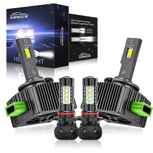 4X Kit de faros LED D3S H10 bombillas haz alto bajo combo luz antiniebla súper brillante - Imagen 2 de 12