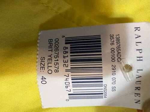 Neu mit Etikett Polo Ralph Lauren Herren Chino kurz gelb Größe 40 Brit gelb Stretch - Bild 6 von 9