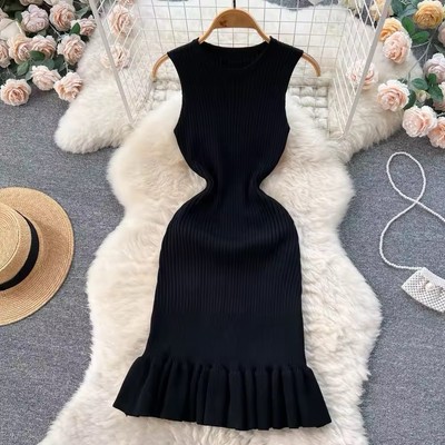 Short Sleeve Knitted Bodycon Dress
