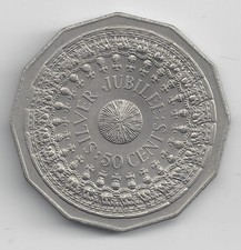 Australien 50 Cent, 1977 25. Jahrestag - Beitritt von Elizabeth II