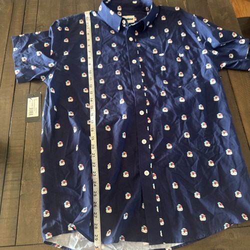 Camicia uomo Tipsy Elves Regal Eagle con bottoni taglia L bandiera America nuova con etichetta - Foto 7 di 10