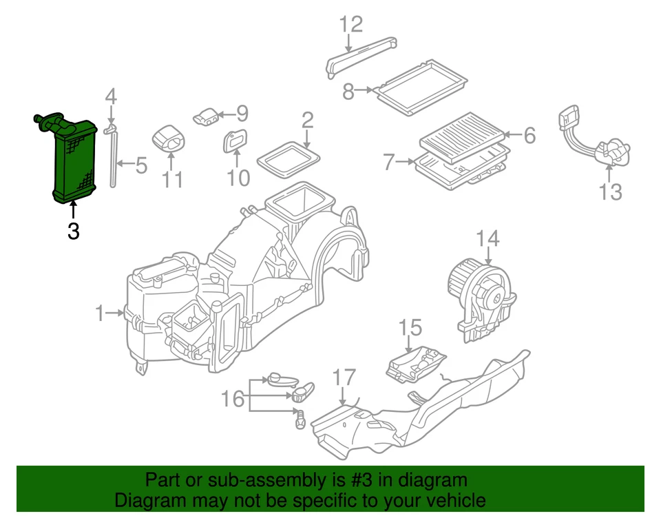 Núcleo calefactor original Volkswagen 1J1-819-031-B Foto 2 de 2