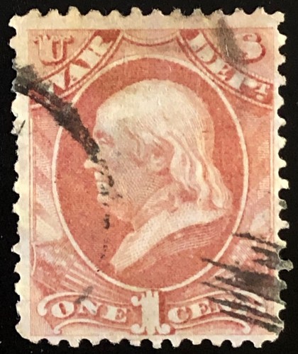 US 1879 #O114 Rose Red 1c War Dept Official Stamp Used - Picture 1 of 3