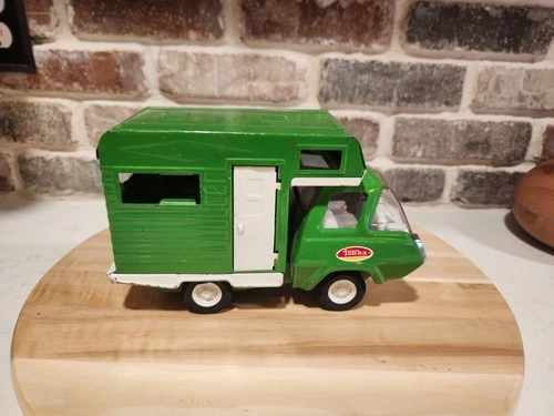 Vintage 1970s Green Classic TONKA Truck RV Camper Pressed Steel USA