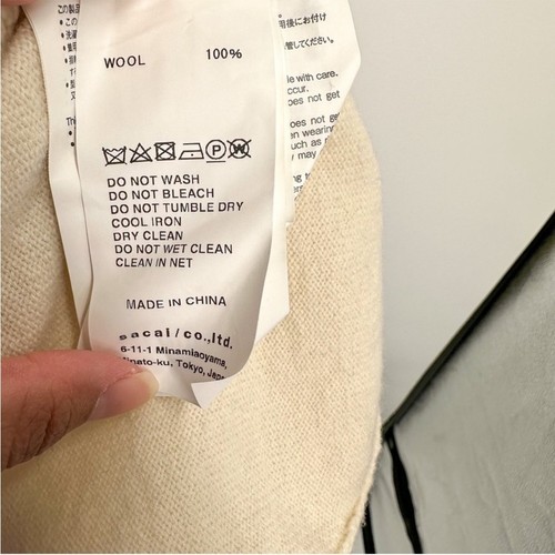 Sacai 100% Wolle Streifen Zopfmuster Reißverschluss Pullover Creme Grün Grau NEU XXL - Bild 9 von 11