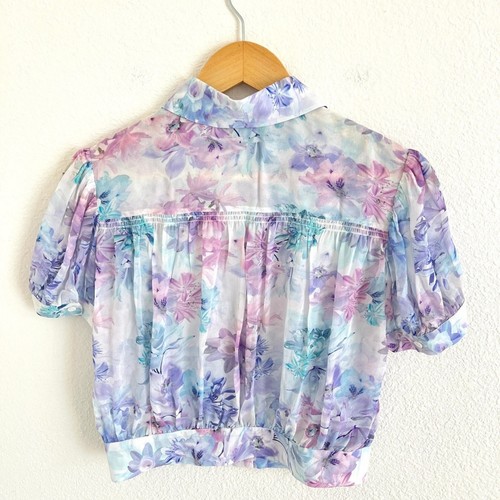 LIEBLINGSTOCHTER pastell geblümte Cropped Bluse / Gr. S - Bild 4 von 5