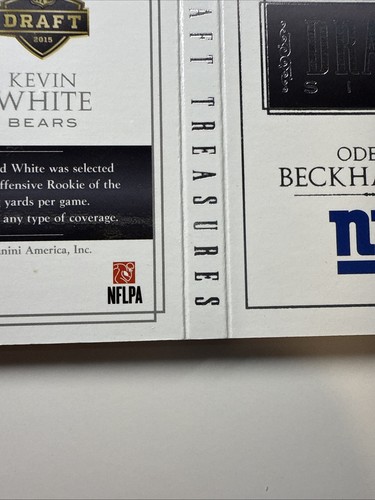 National Treasures Autograph Booklet Odell Beckham Jr. Kevin White /25 2015 - Picture 13 of 14