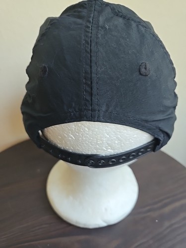 VTG NIKE Swoosh Spell Out Nylon Black RARE Retro 90s Running Panel Hat No Tags - Picture 3 of 7