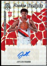 Jaylen Hoard Card 2019-20 Panini Mosaic Rookie Scripts Autograph #7 