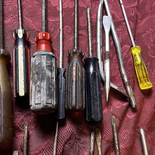 Vintage Lot Of Screwdrivers Stanley Master Mech. Crescent Flat Philips Nut Drive - Picture 21 of 24