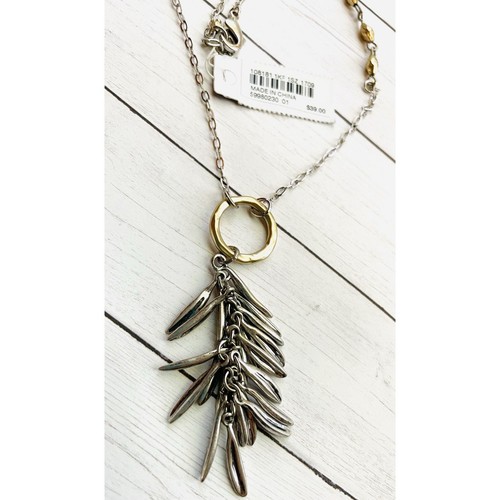NEW NWT J. Jill Two Toned Silver Gold Rosemary Long Necklace $39 Retail - Picture 2 of 3