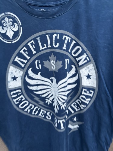 Camiseta Affliction Signature Series George St. Pierre Talla 3XL Azul - Imagen 5 de 13