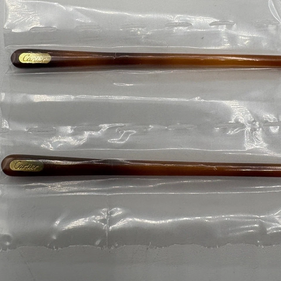 CARTIER Blonde Tortoise Gold Inlay Temple Tips 70mm OEM Replacements 1x SET NEW - Image 3 of 3