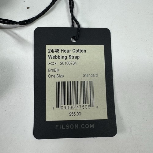 Filson Cinghia a Tessitura 24/48 Ore Cotone Nero con Scatto Ottone Pelle Marrone - Foto 6 di 6