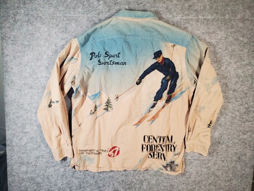 Vintage Ralph Lauren POLO Sport Mens Shirt Long Sleeve Large Sportsman Down Ski - Picture 14 of 18
