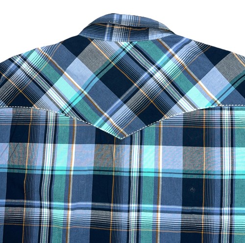 Wrangler Retro langärmliges geknöpftes Westernhemd mit Perlendruckknopfmuster für Herren Large - Bild 12 von 16