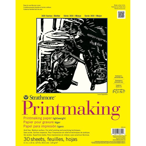 Strathmore Printmaking Paper Pad 11"X14"-30 Sheets - 62333110